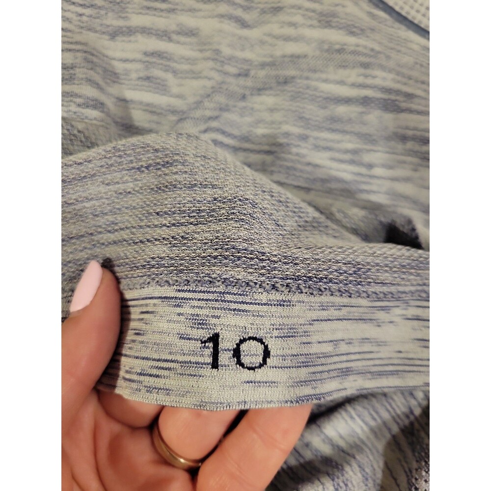 Lululemon Swiftly Tech Short Sleeve Shirt Women’s Size 10 Blue Seamless Running - Picture 7 of 7